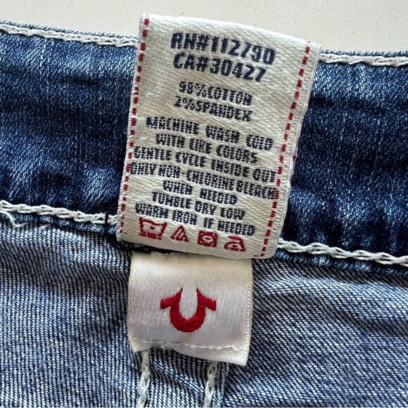 True Religion Straight Leg Jeans Womens 29 Low Rise Med Wash - Picture 10 of 14